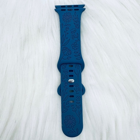 New Navy Floral Design Watch Bands For Apple Watch Series 42mm 44mm 45mm 49mm - Picture 5 of 6